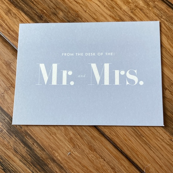 Kate Spade Mr. and Mrs. Thank you card set of 10 - Picture 3 of 6